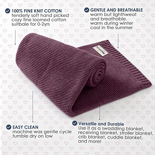 Bleu La La: Organic Cotton Knit Receiving Blanket for Boys