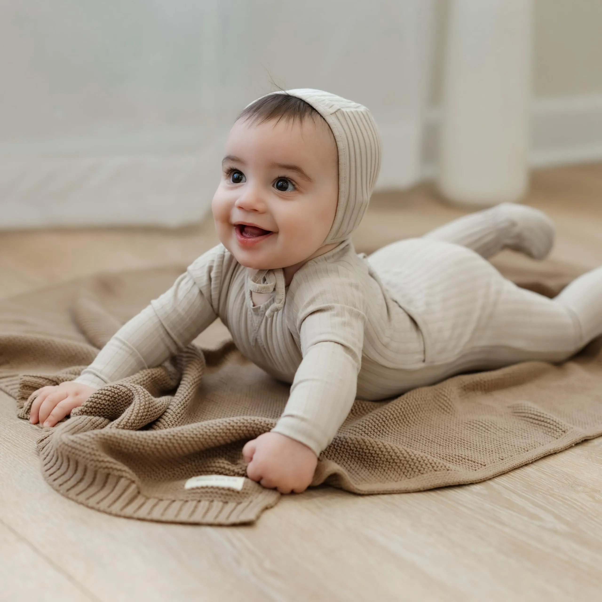 Bleu La La: Organic Cotton Knit Receiving Blanket for Boys