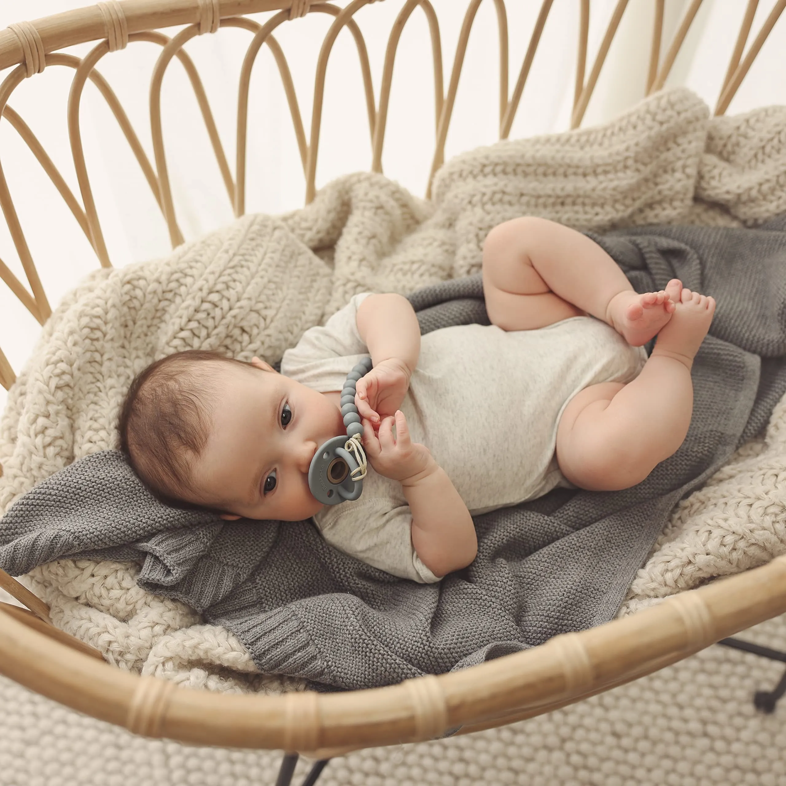 Bleu La La: Organic Cotton Knit Receiving Blanket for Boys