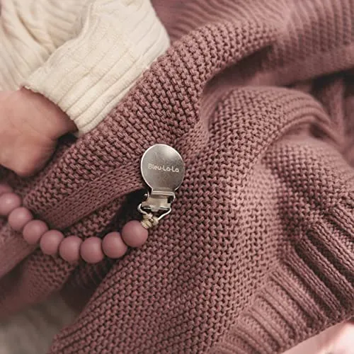 Bleu La La: Organic Cotton Knit Receiving Blanket for Boys