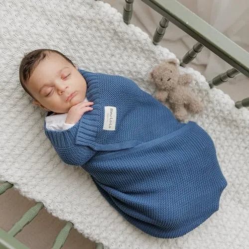 Bleu La La: Organic Cotton Knit Receiving Blanket for Boys