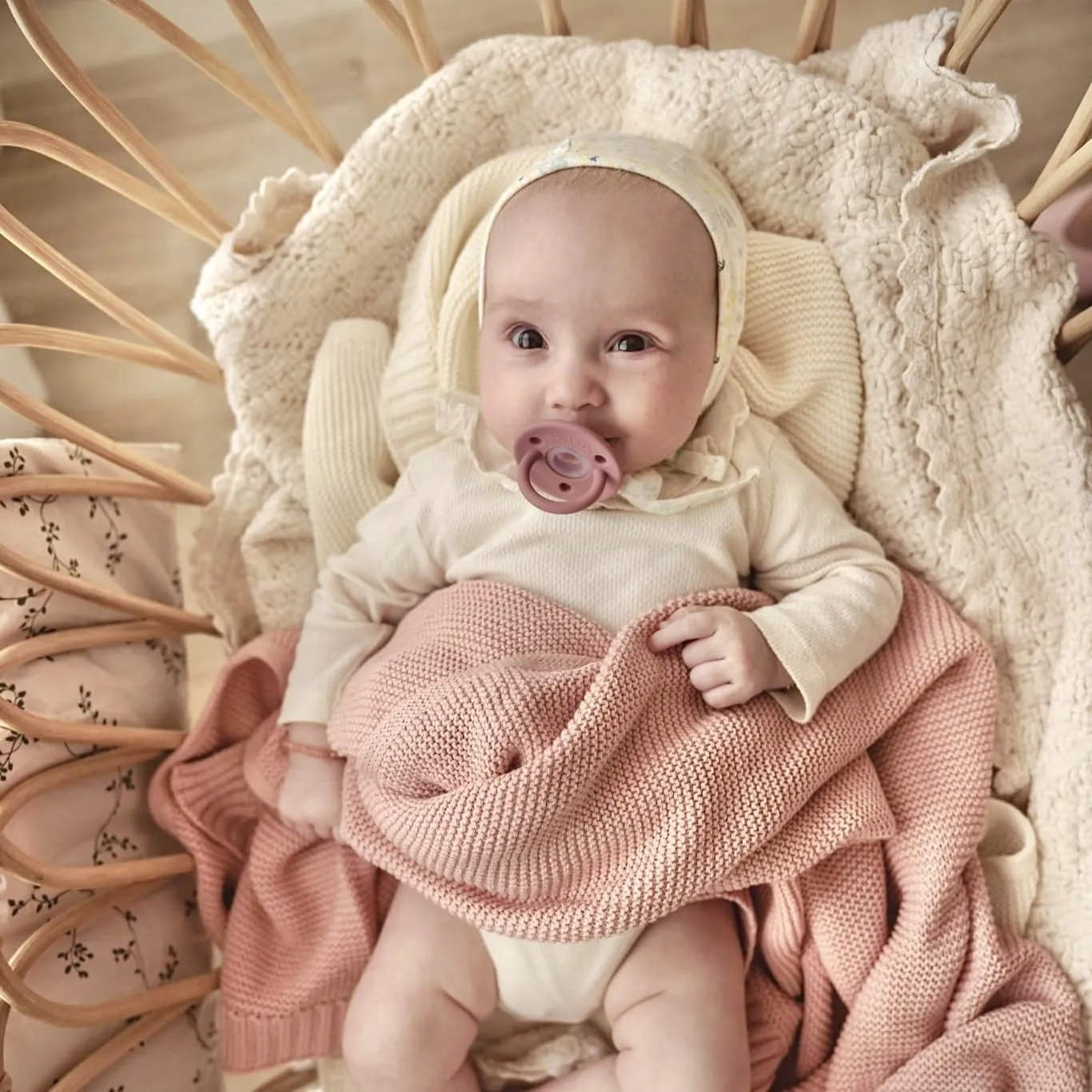 Bleu La La: Organic Cotton Knit Receiving Blanket for Boys