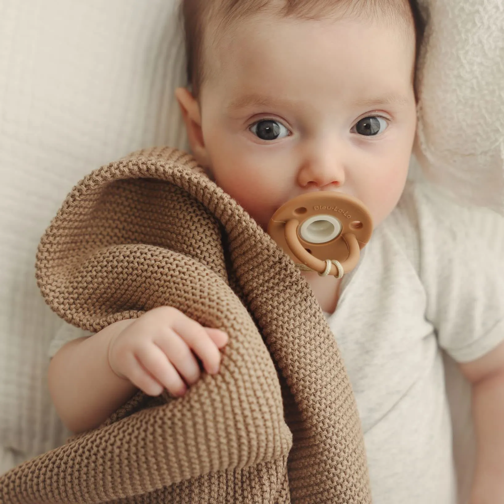 Bleu La La: Organic Cotton Knit Receiving Blanket for Boys