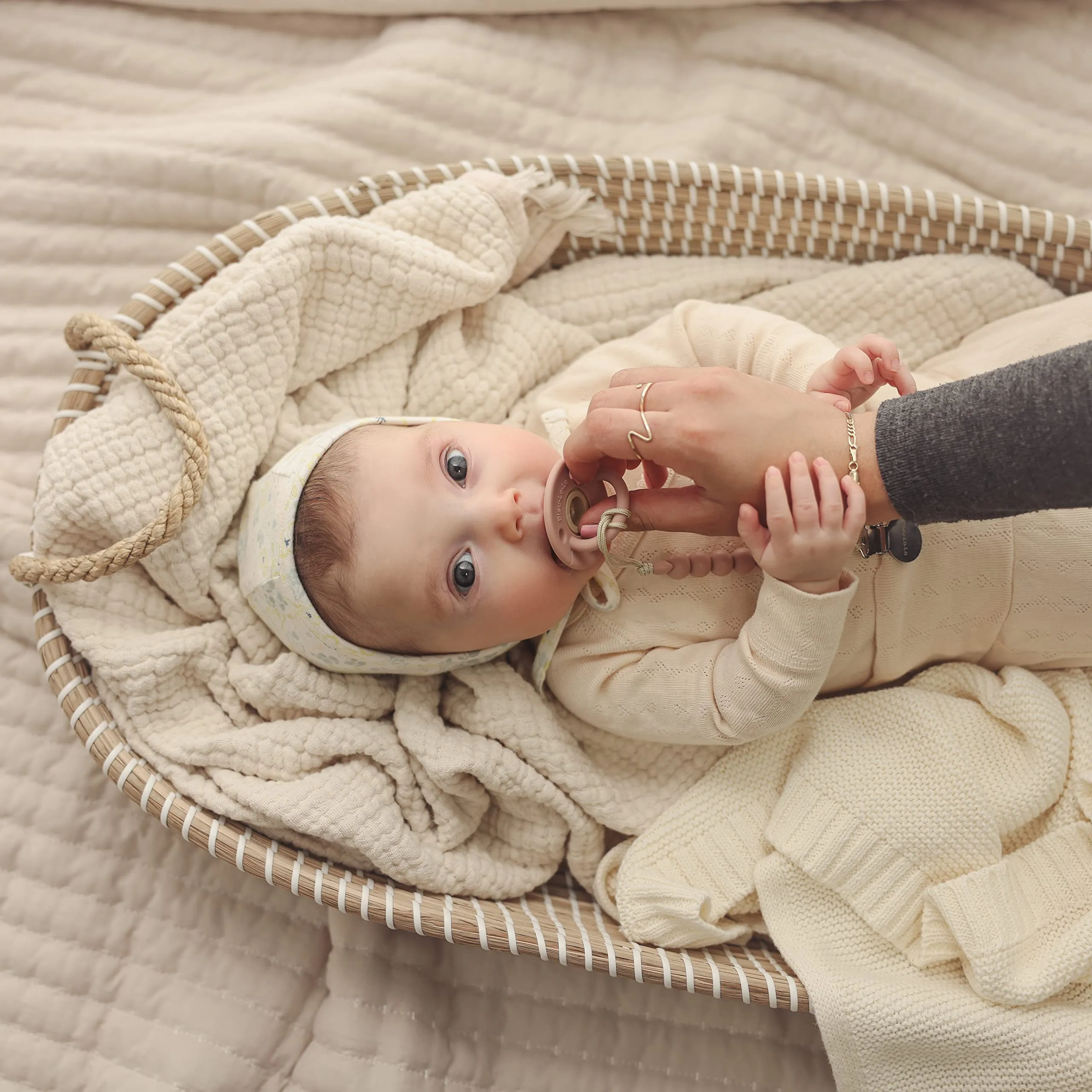 Bleu La La: Organic Cotton Knit Receiving Blanket for Boys