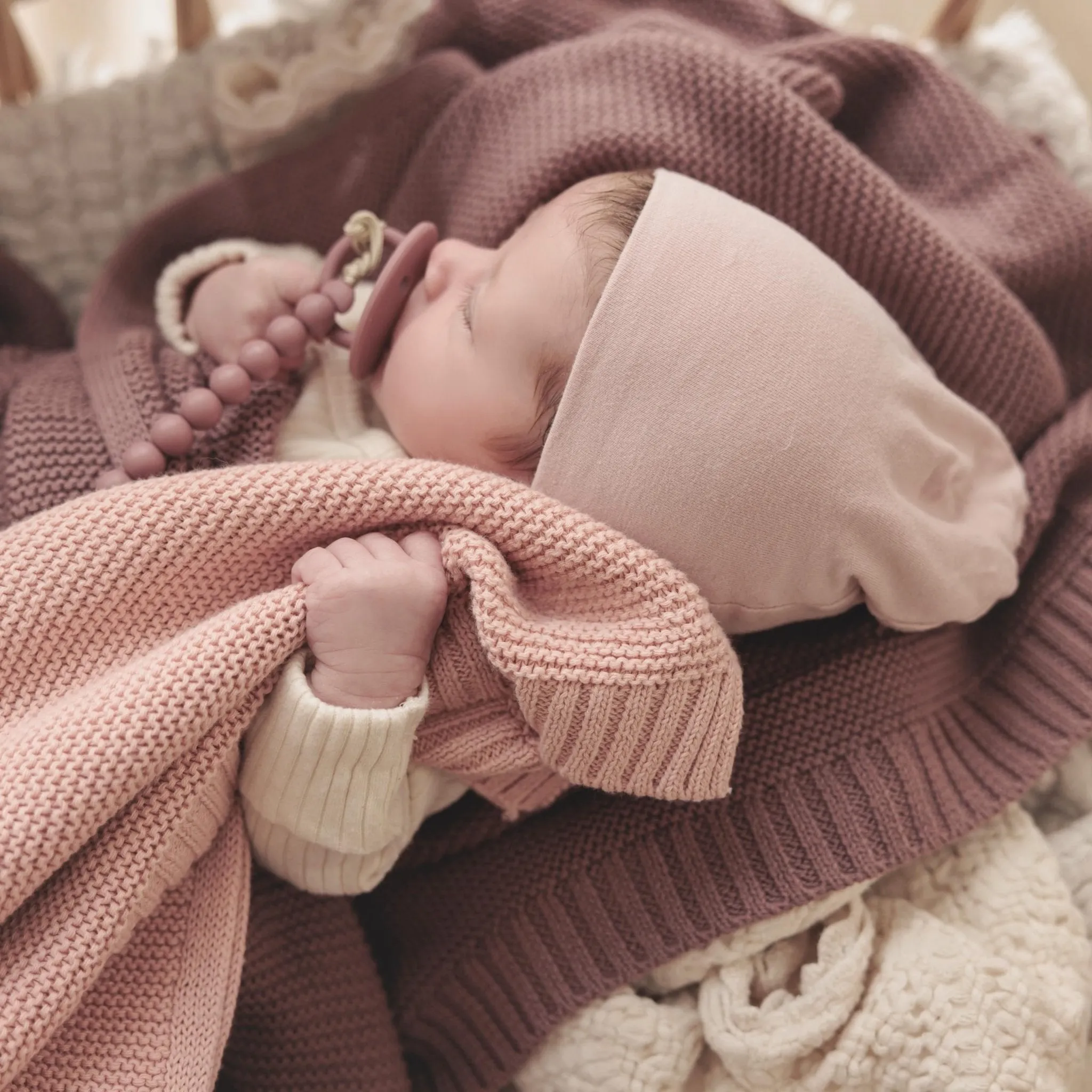 Bleu La La: Organic Cotton Knit Receiving Blanket for Boys
