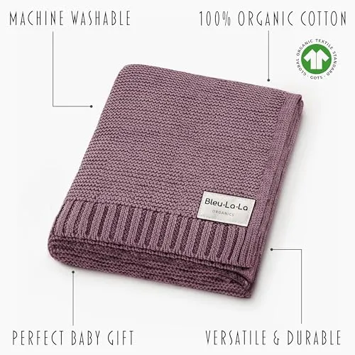 Bleu La La: Organic Cotton Knit Receiving Blanket for Boys