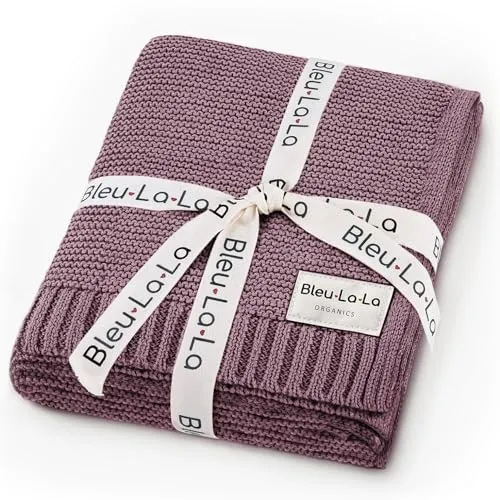 Bleu La La: Organic Cotton Knit Receiving Blanket for Boys