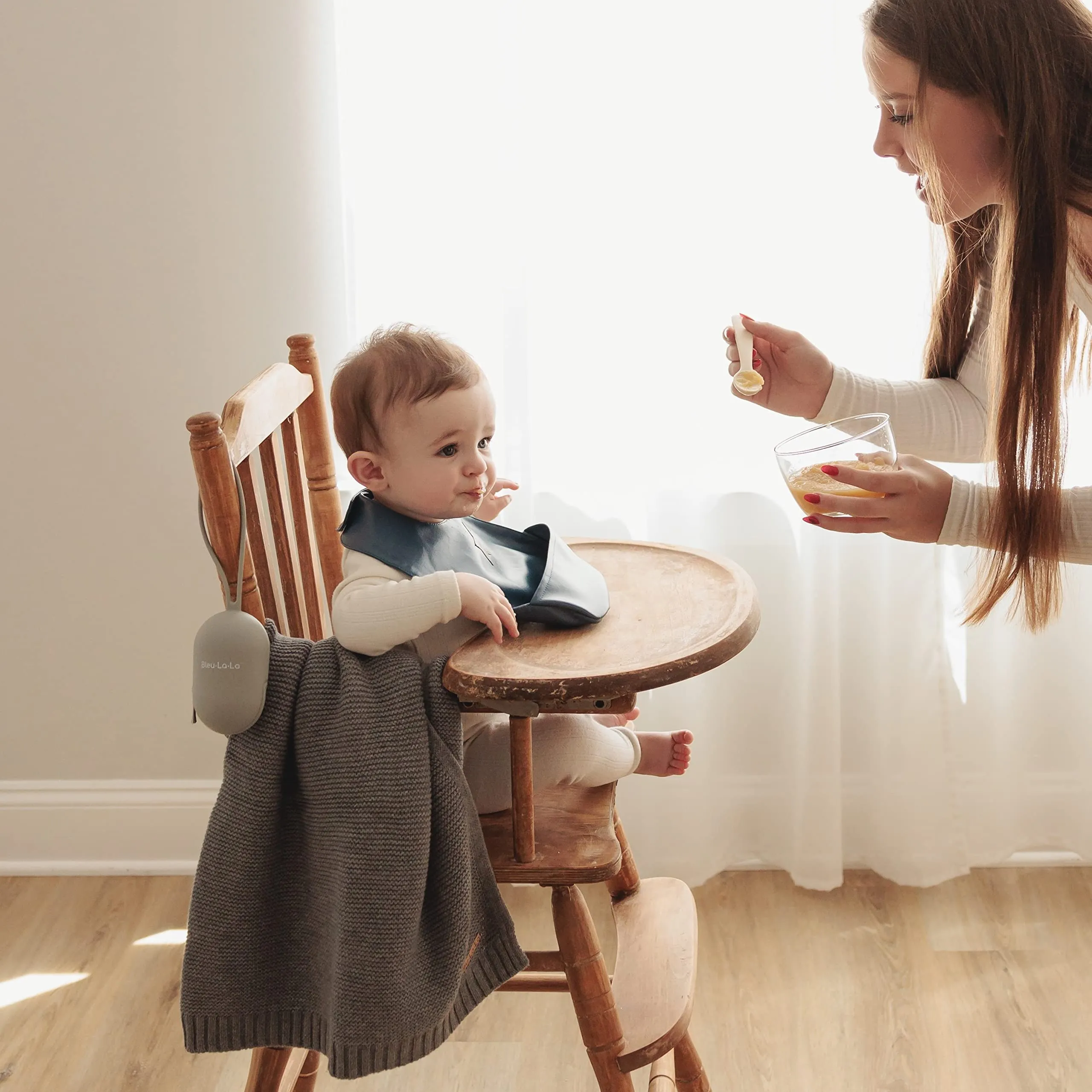 Bleu La La: Organic Cotton Knit Receiving Blanket for Boys