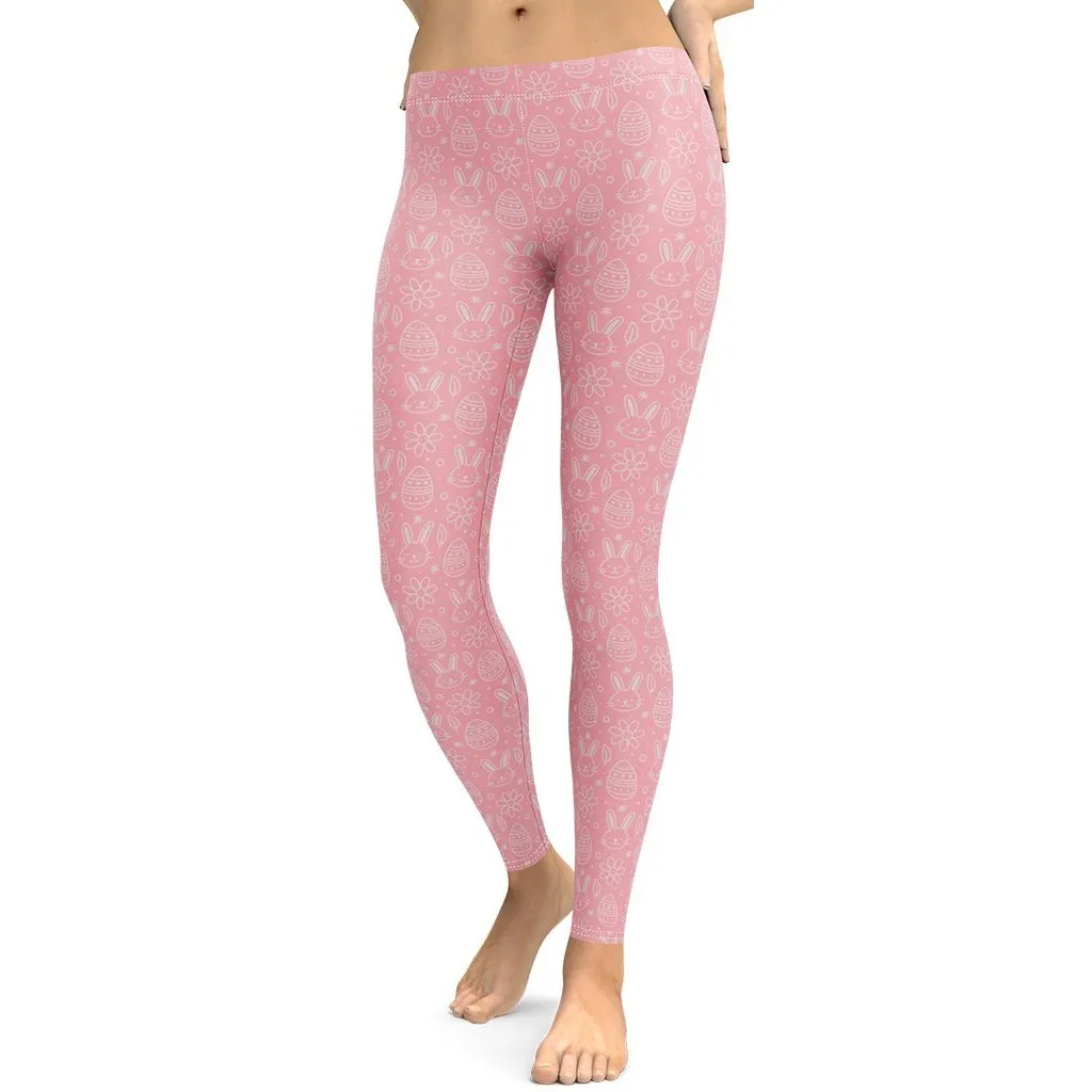 Bunny But* Easter Leggings (Pink)