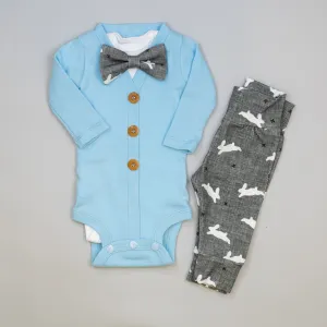 Cardisuit Bundle | Light Blue & Gray Bunnies