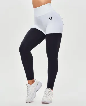 Cargo Athletic Leggings - Black and White