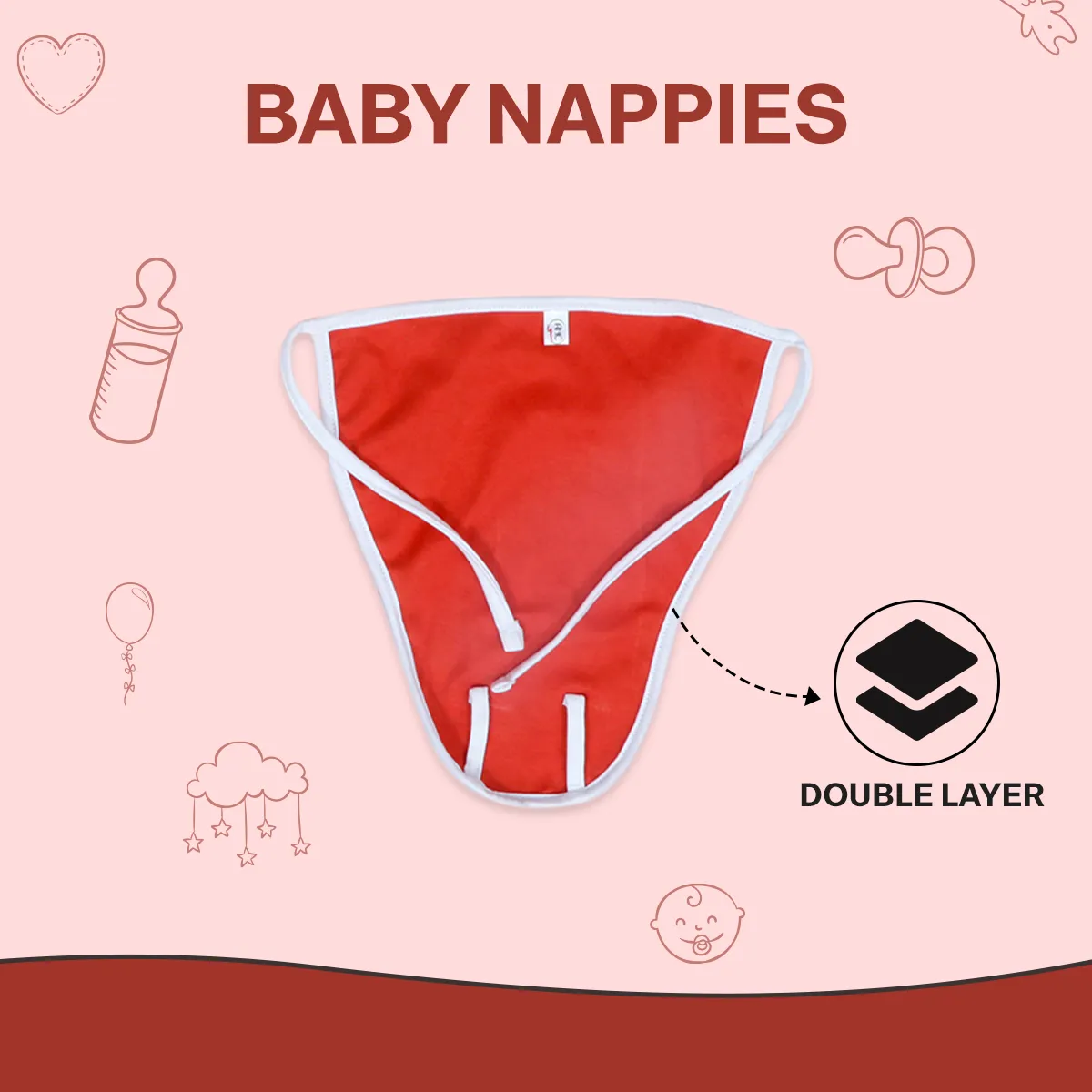 Cotton Nappies/Langot for 0-6 Months Baby (Pack of 6)