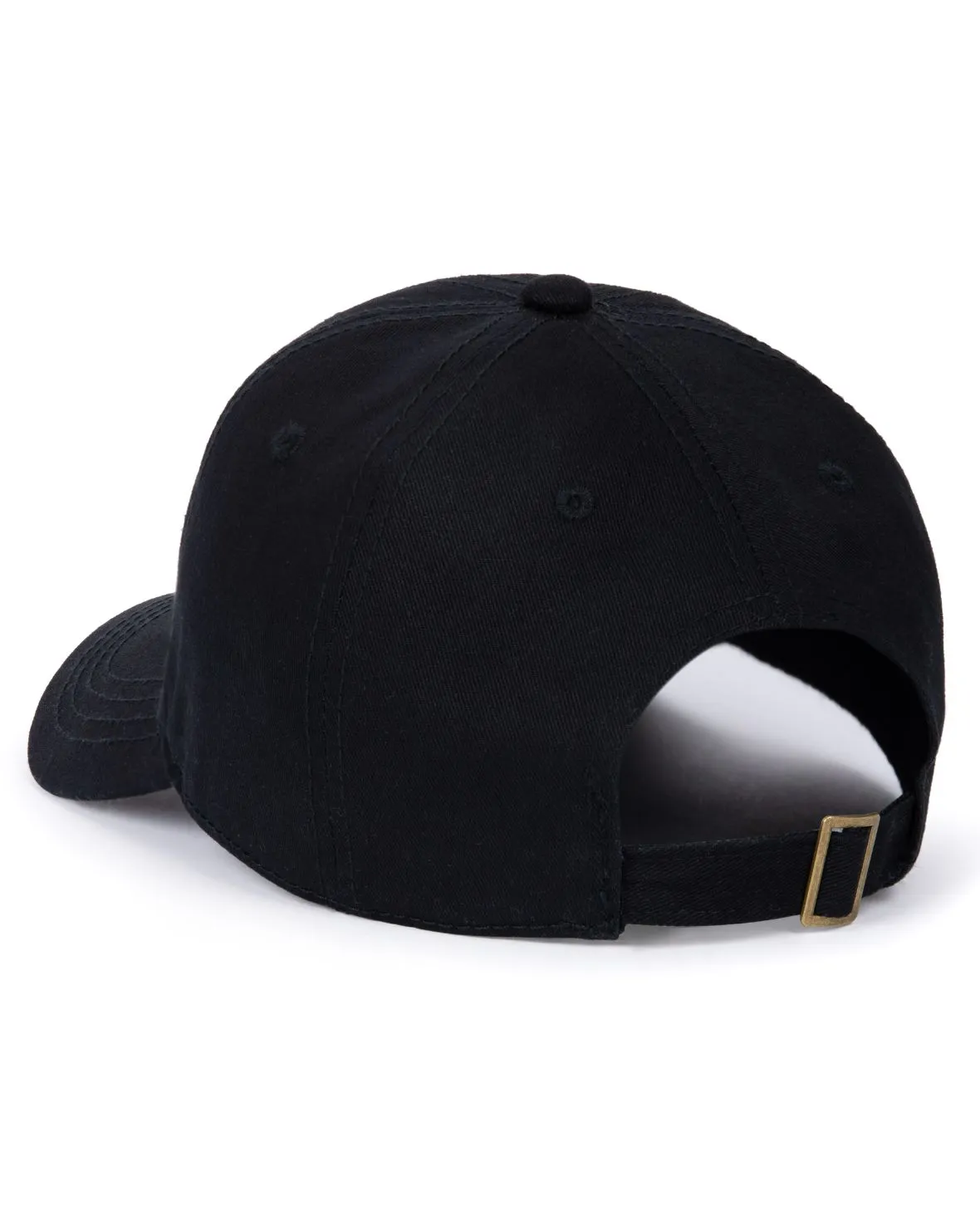 Cotton Twill Embroidered Logo Baseball Cap - Black