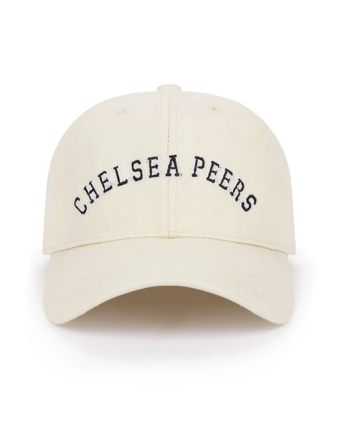 Cotton Twill Embroidered Logo Baseball Cap - Cream