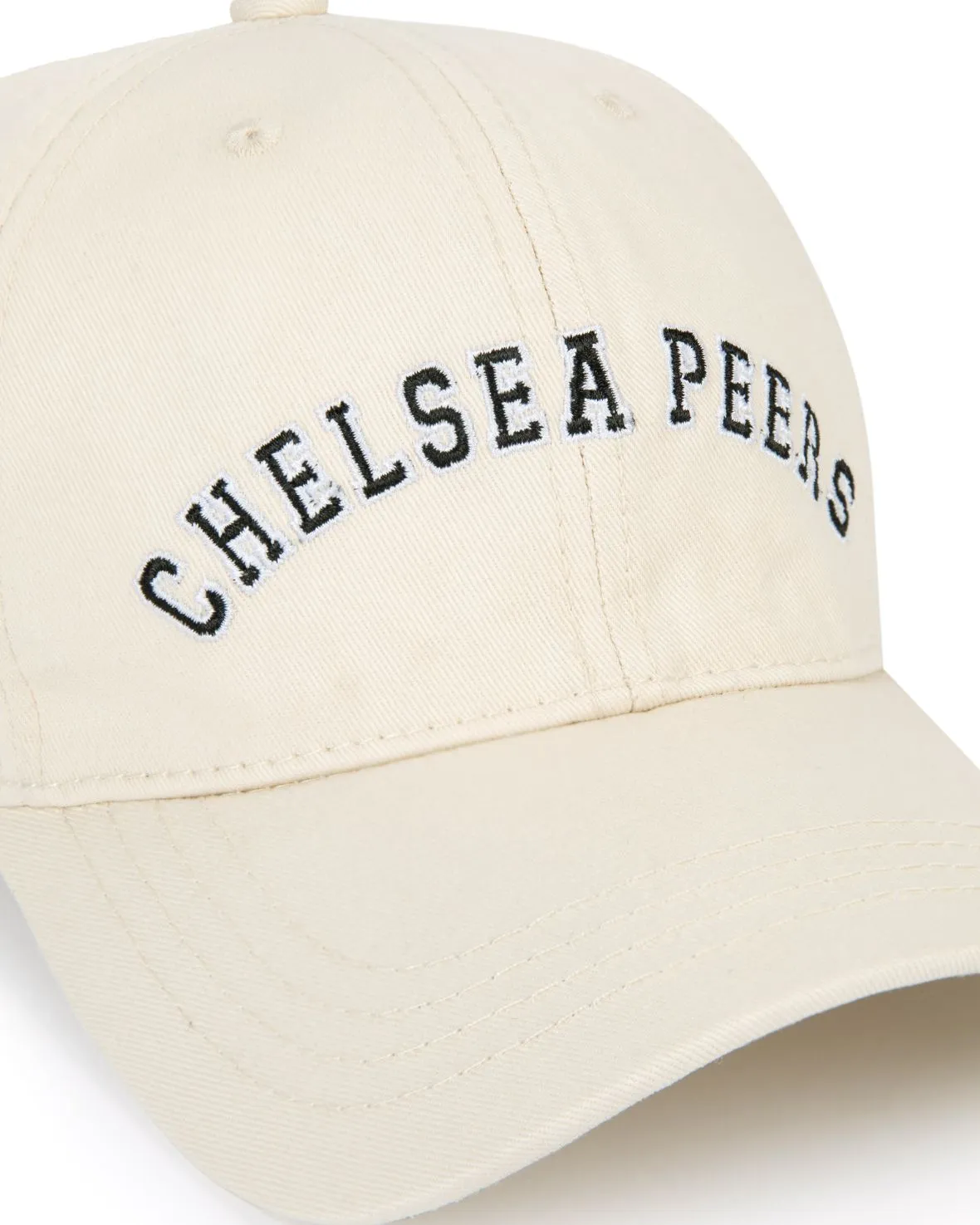 Cotton Twill Embroidered Logo Baseball Cap - Cream