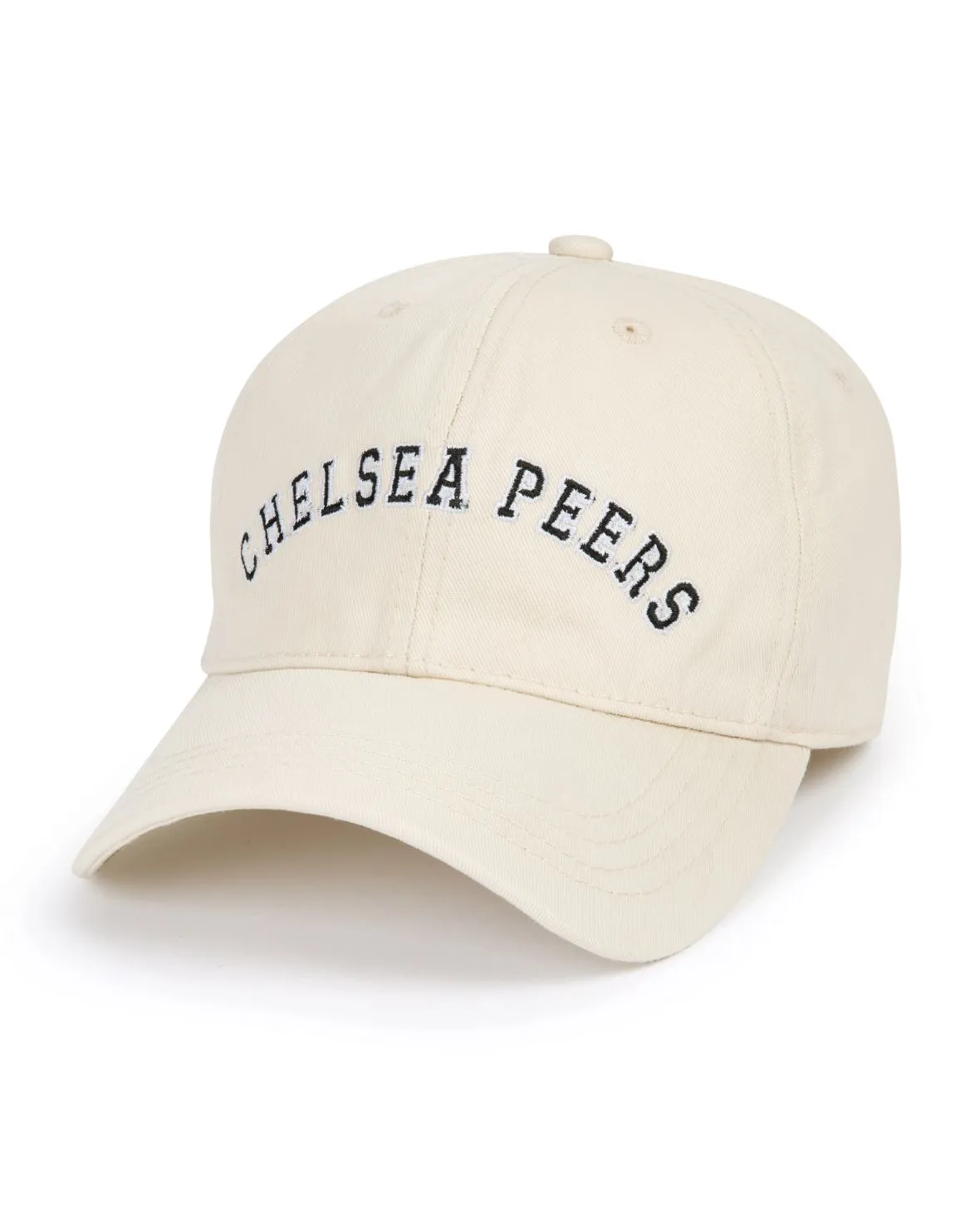 Cotton Twill Embroidered Logo Baseball Cap - Cream