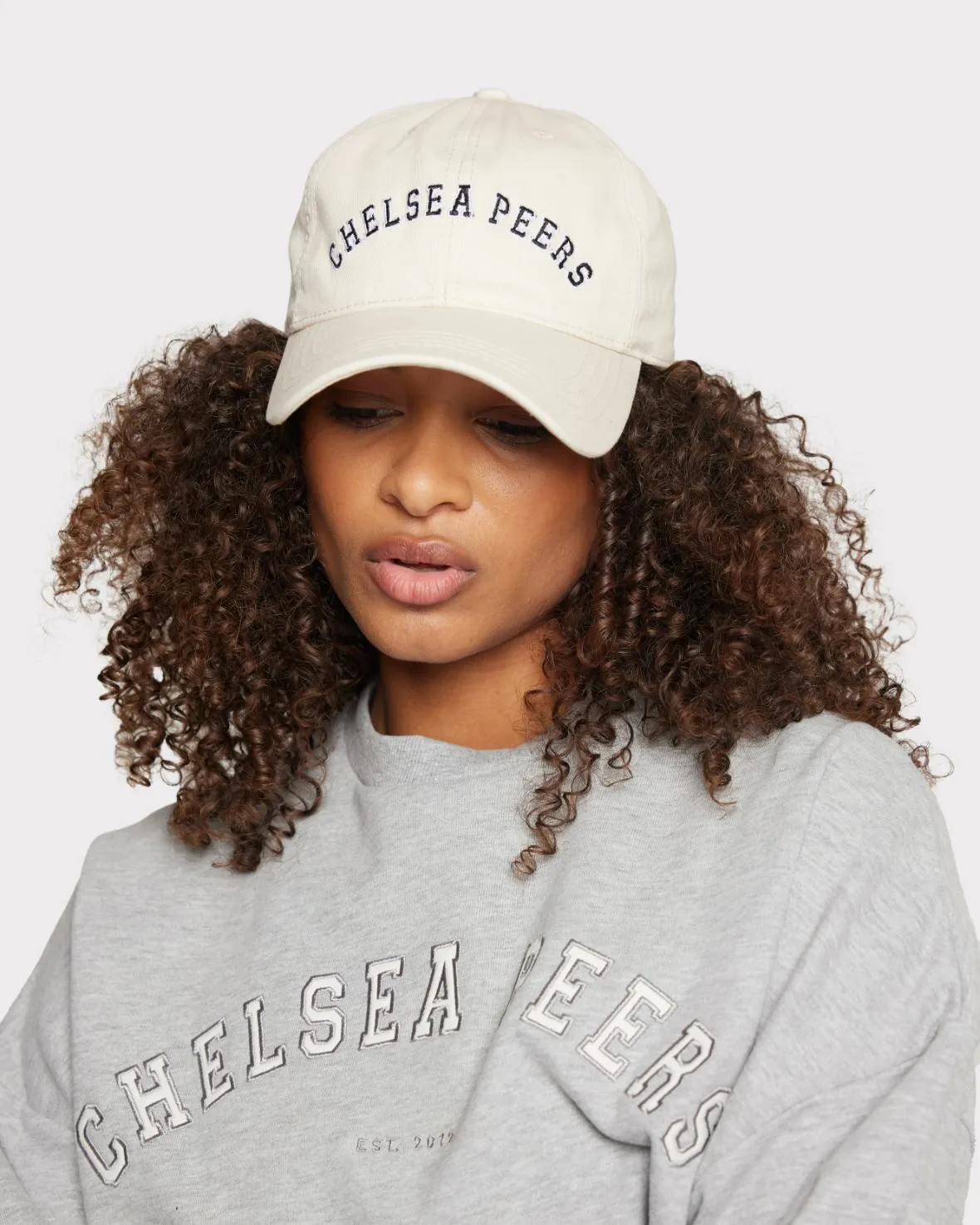Cotton Twill Embroidered Logo Baseball Cap - Cream