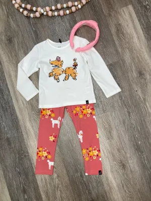 DPD Poodle Graphic Tee with Poodle Printed Legging Set