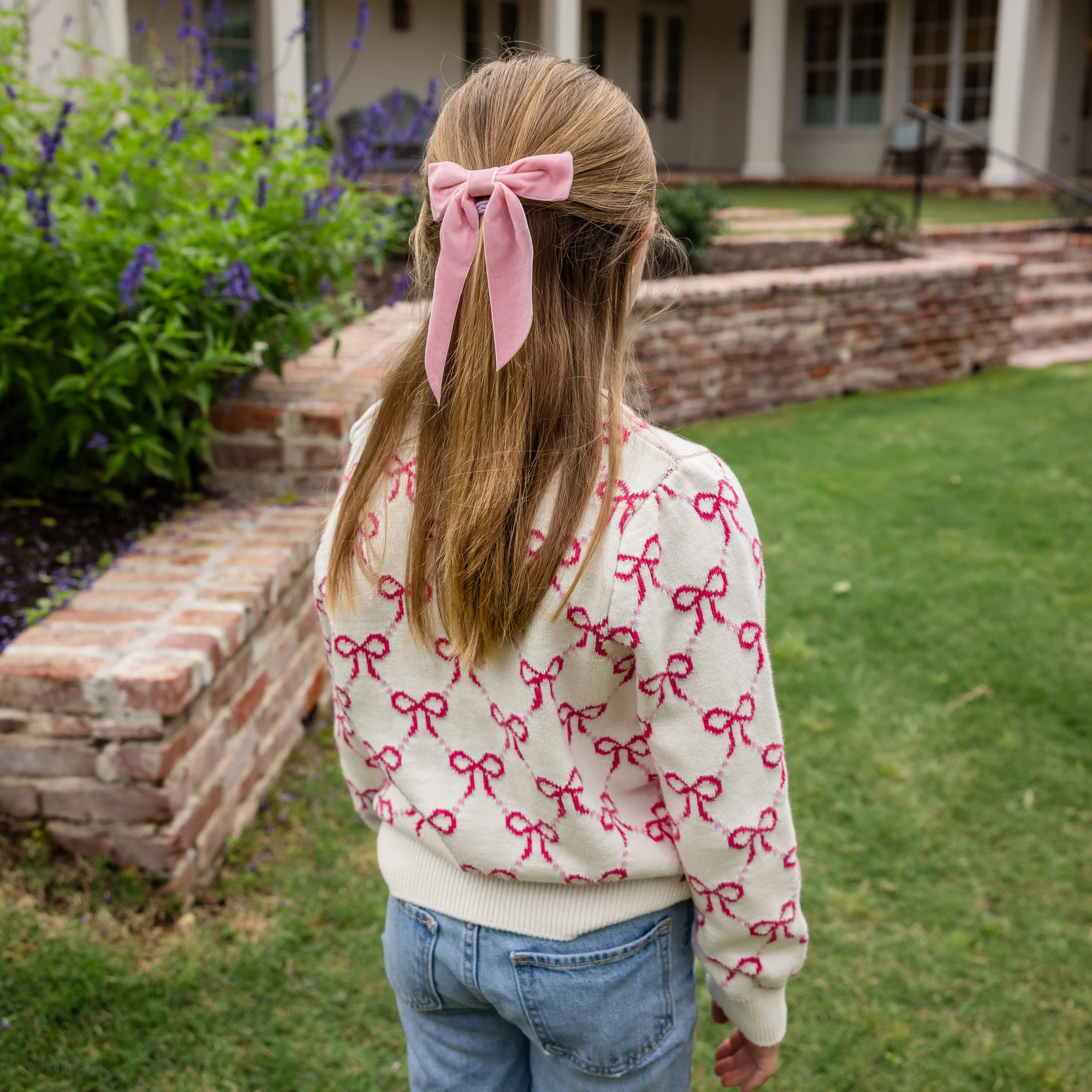 Emma Girls Sweater - Pink Bows