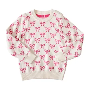 Emma Girls Sweater - Pink Bows