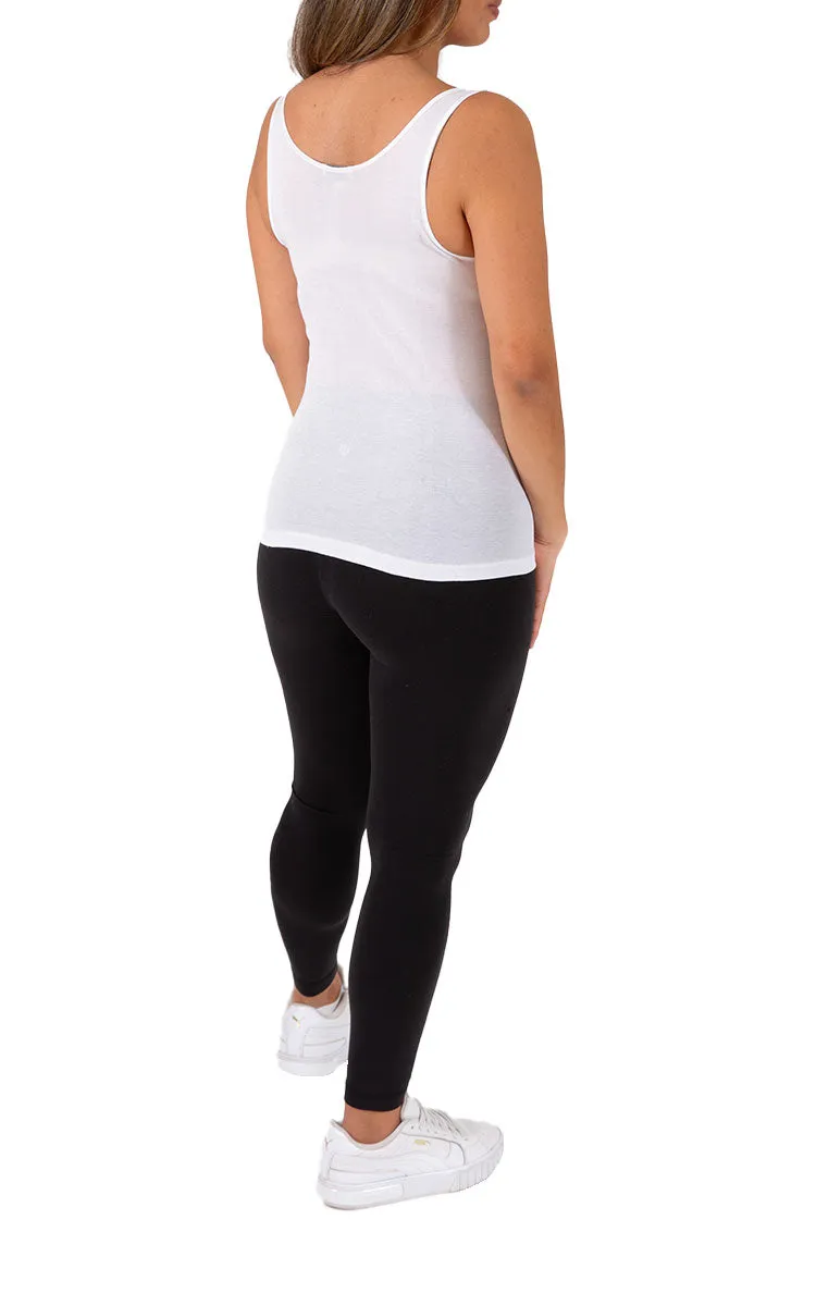 Emmebivi 100% Cotton Singlet in White 21382