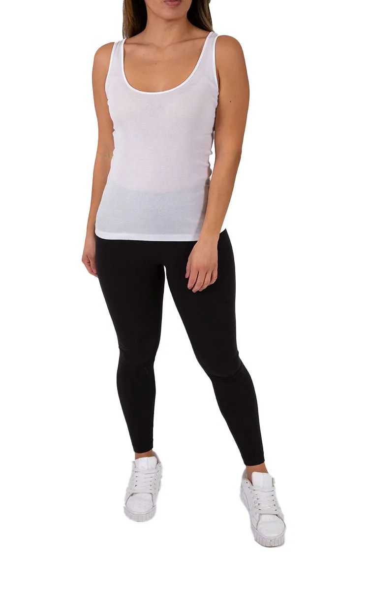 Emmebivi 100% Cotton Singlet in White 21382