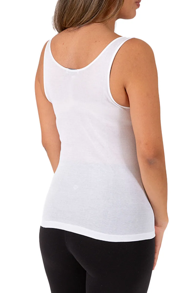 Emmebivi 100% Cotton Singlet in White 21382