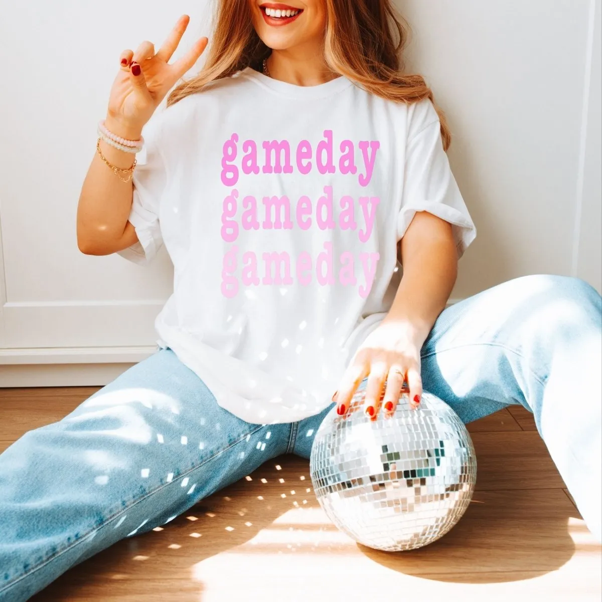 Gameday Repeat Pink Comfort Color Wholesale Tee - Fast Shipping