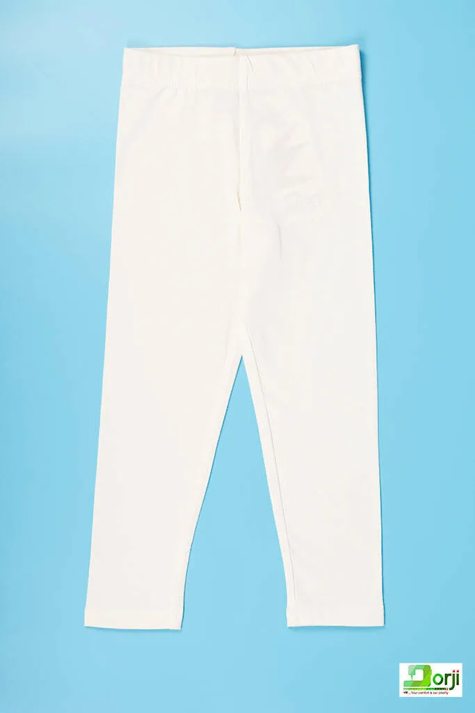 Girl's Full-Length Off White Leggings