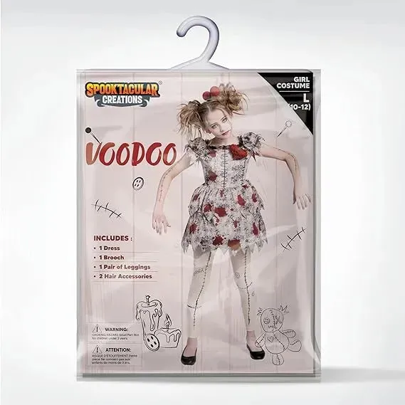Kids Voodoo Doll Dress Costume for Girls Halloween Dress Up