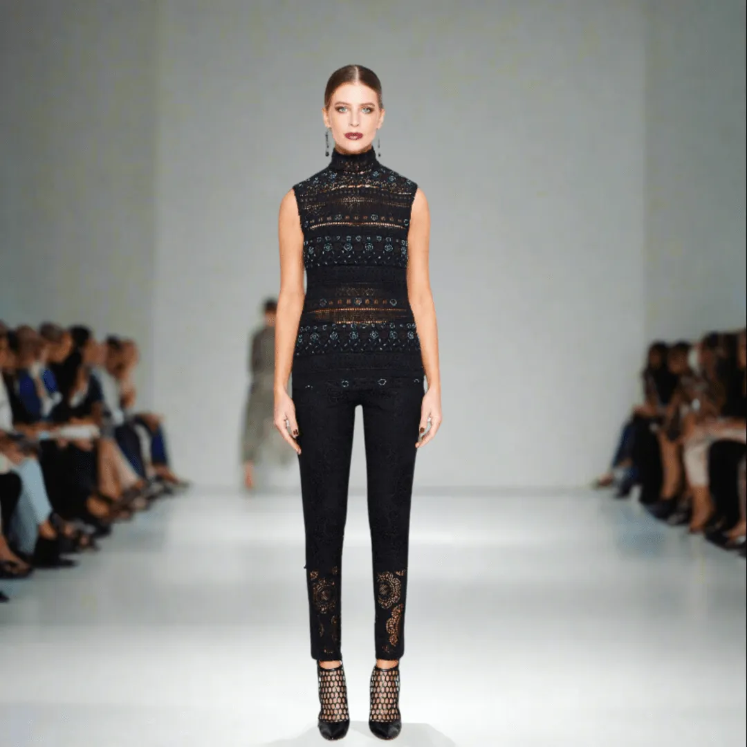Lace & Bead Embroidered Top