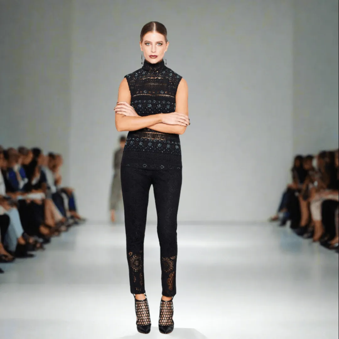 Lace & Bead Embroidered Top