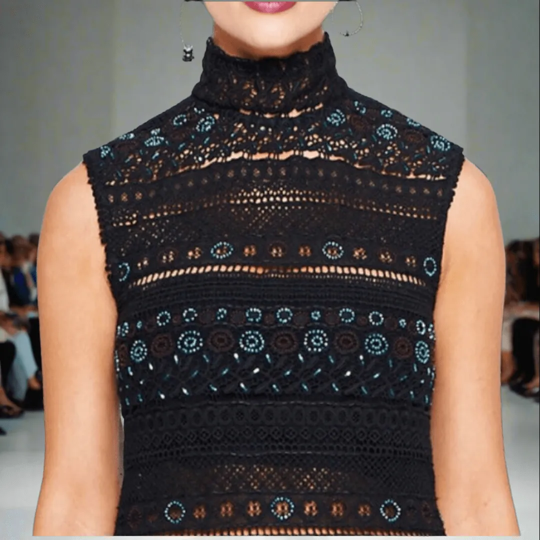 Lace & Bead Embroidered Top
