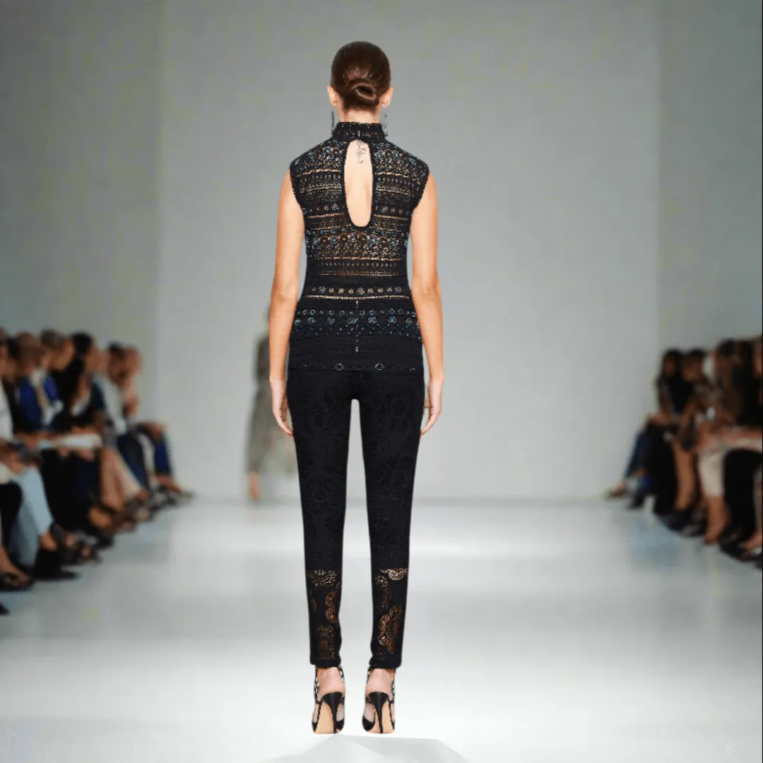 Lace & Bead Embroidered Top