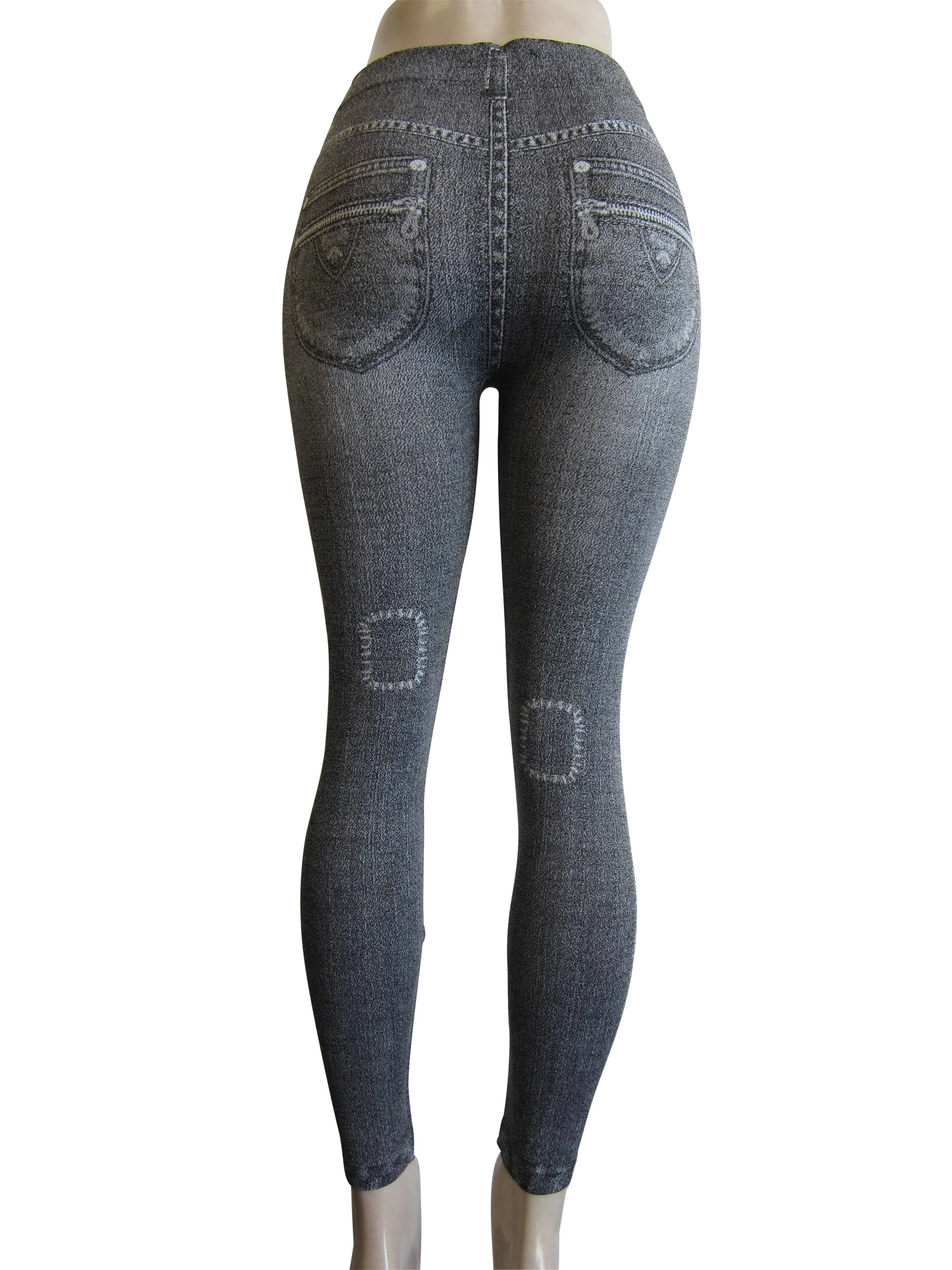 Leggings - Printed Denim Look (FAB-9381)