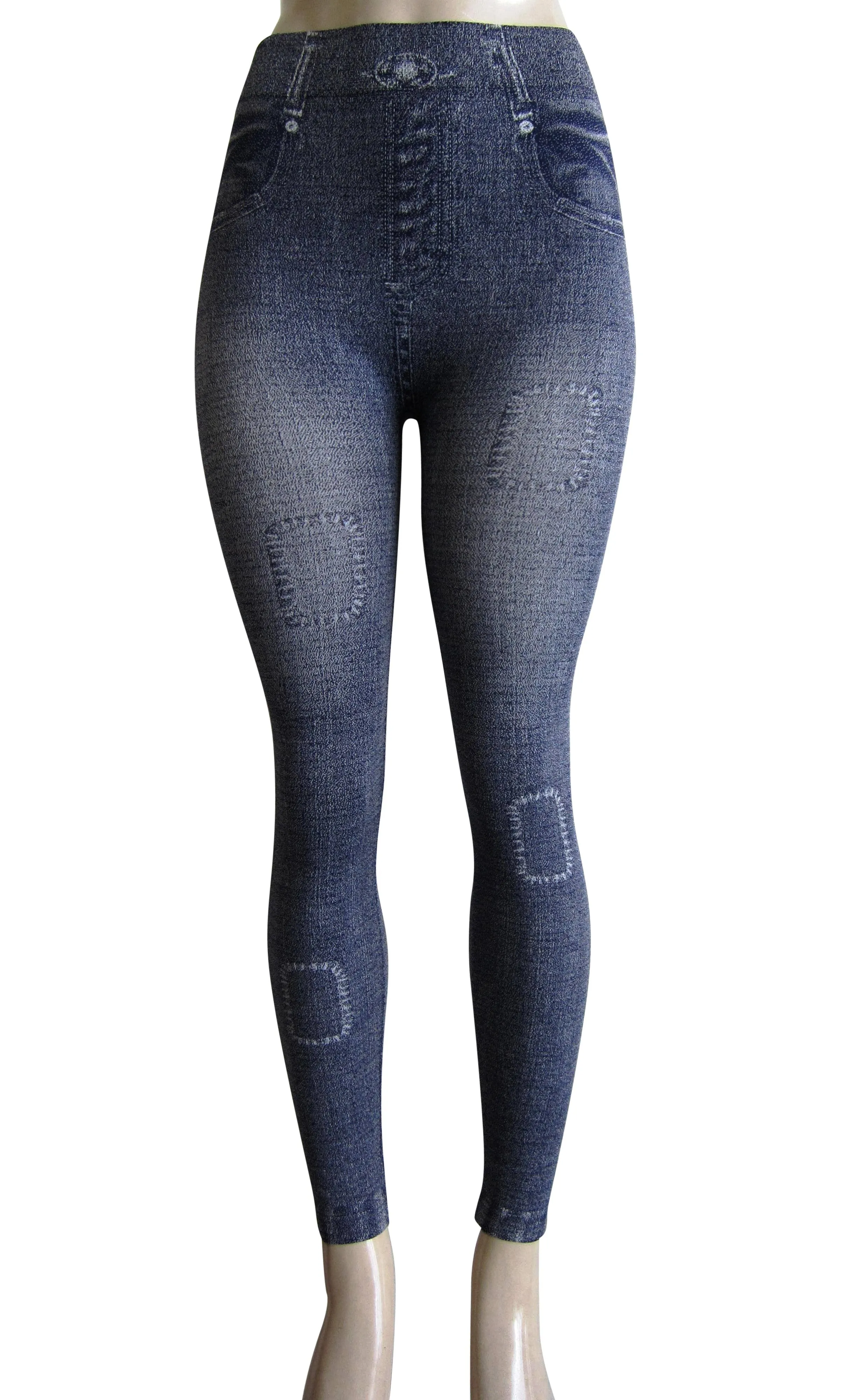 Leggings - Printed Denim Look (FAB-9381)