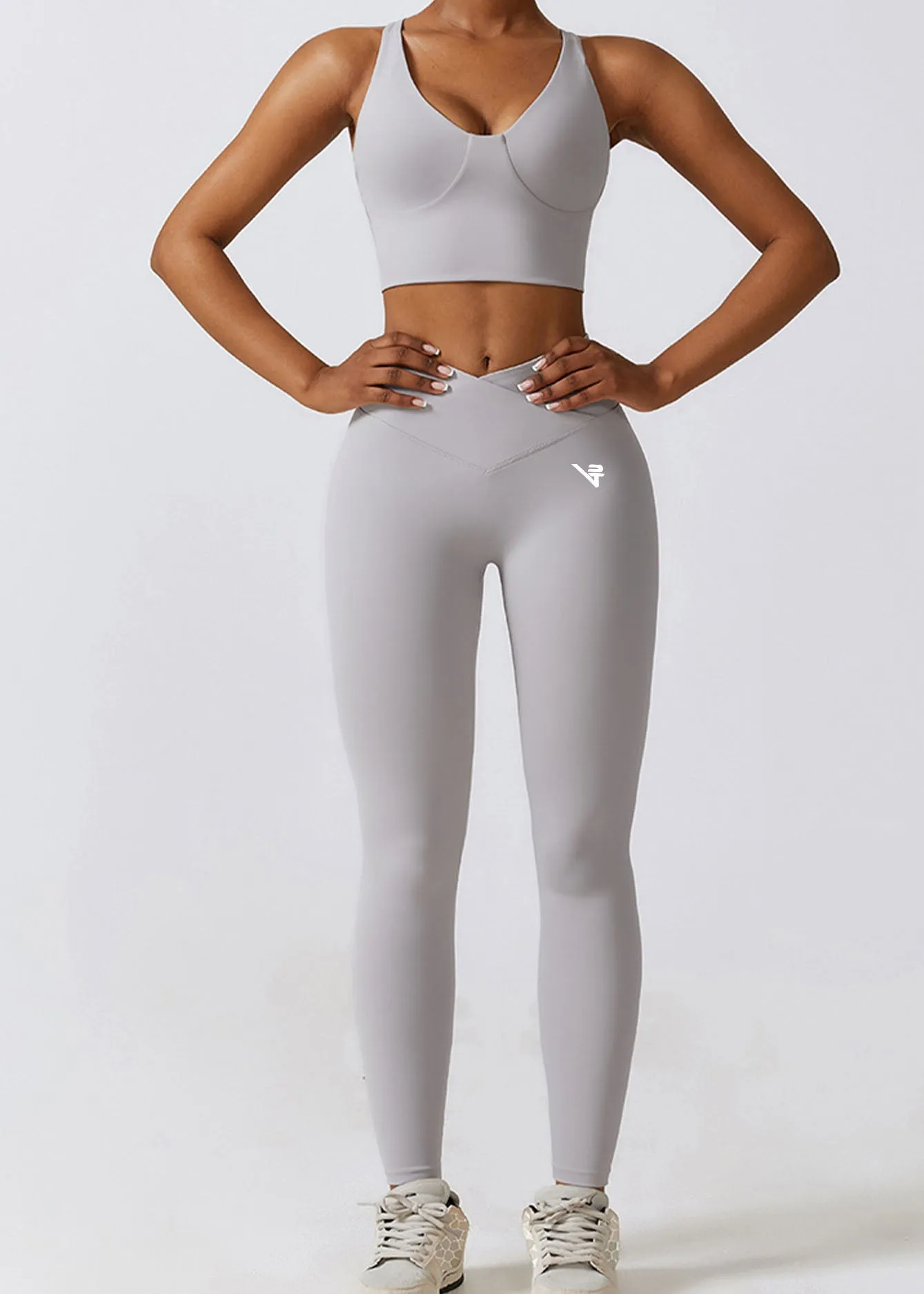 Light Grey V Cross Leggings