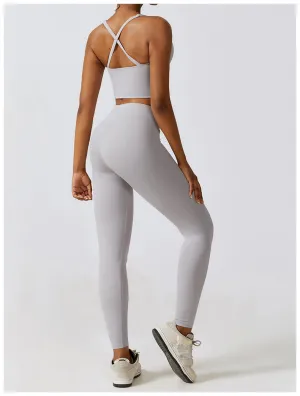 Light Grey V Cross Leggings