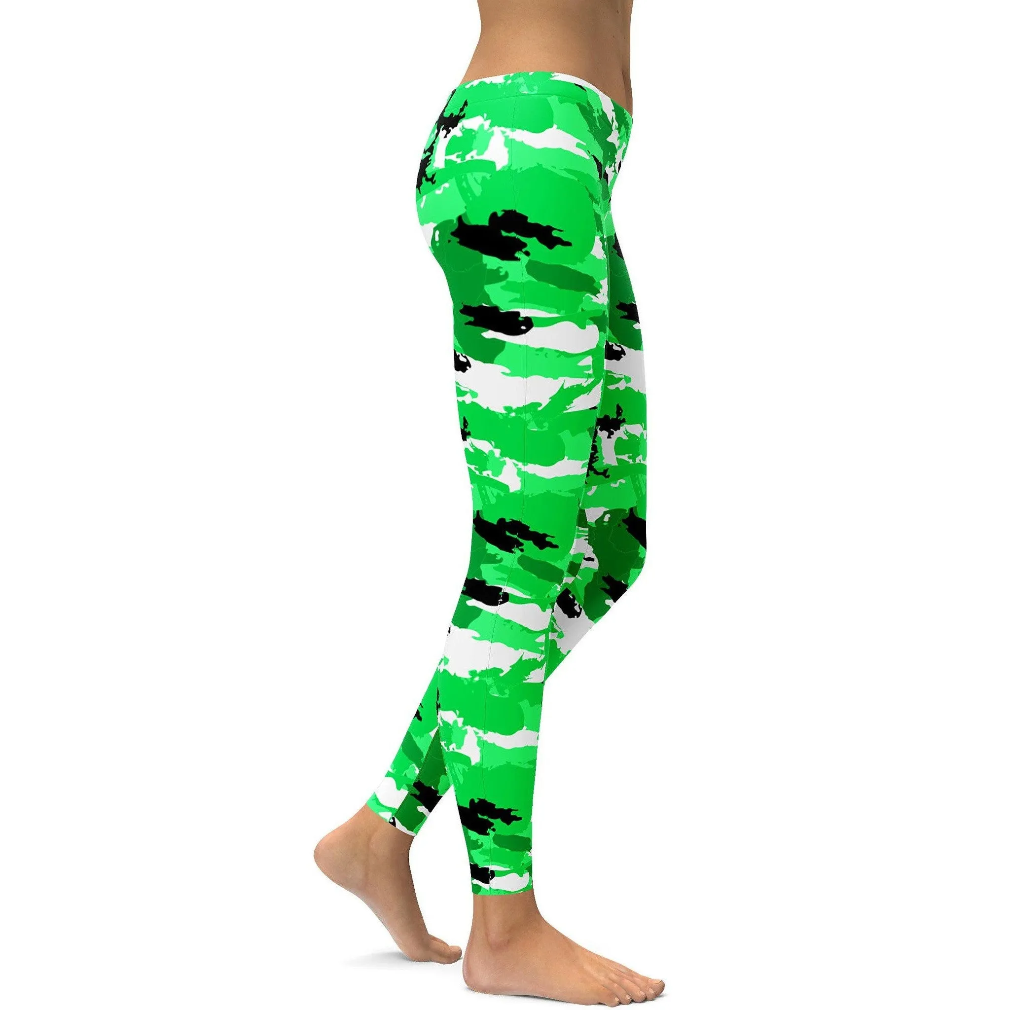 Lime Green Camo Leggings