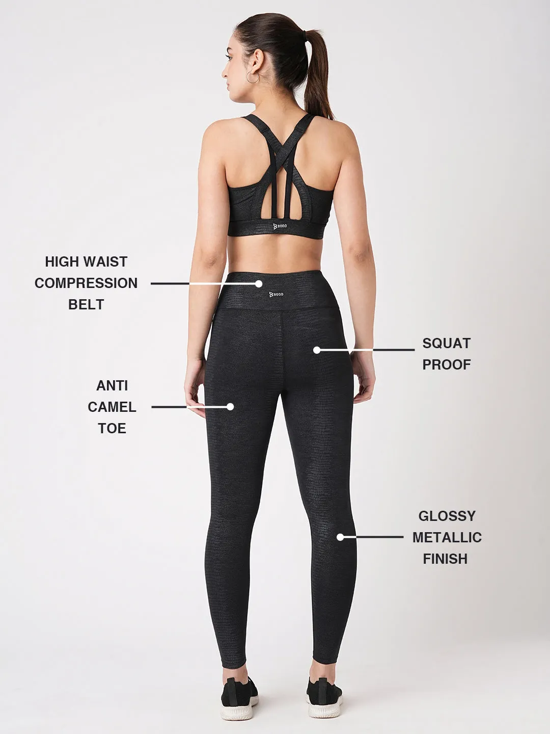 Meet Me In Manhattan Black Metallic Leggings