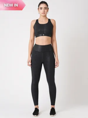 Meet Me In Manhattan Black Metallic Leggings