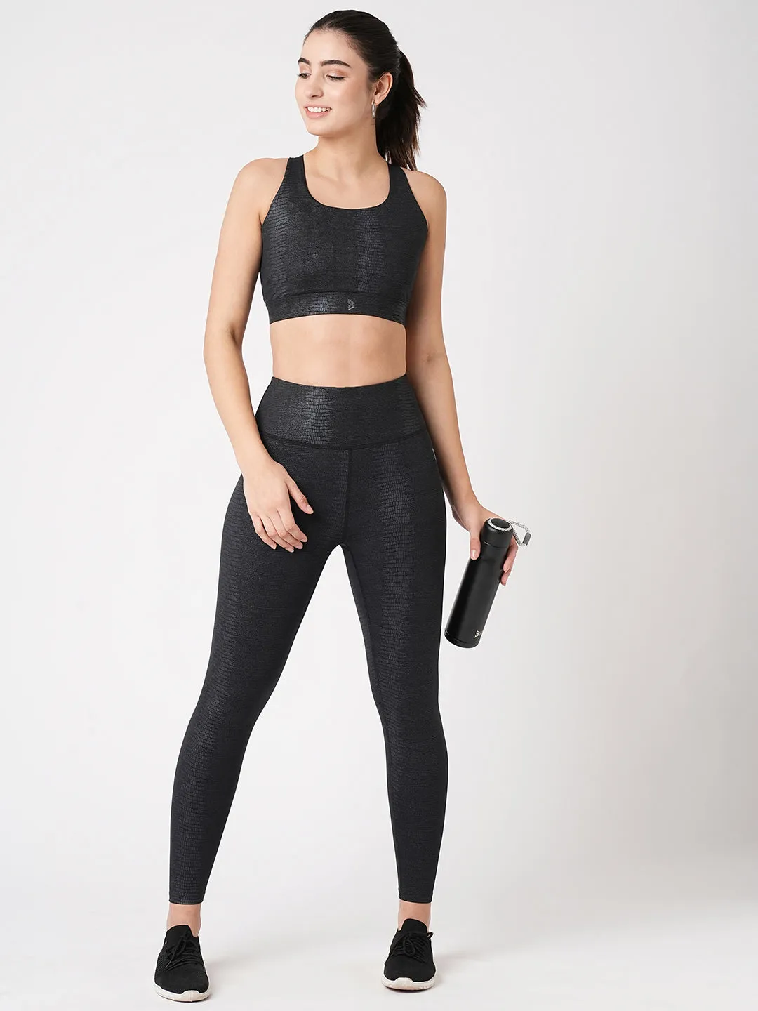 Meet Me In Manhattan Black Metallic Leggings