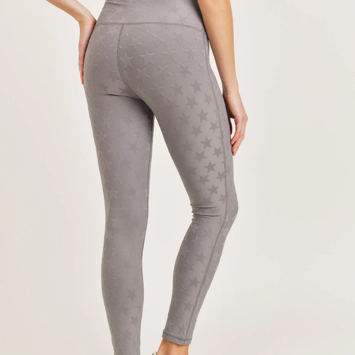 Mono B Textured Star Jacquard TACTEL® Highwaist Leggings