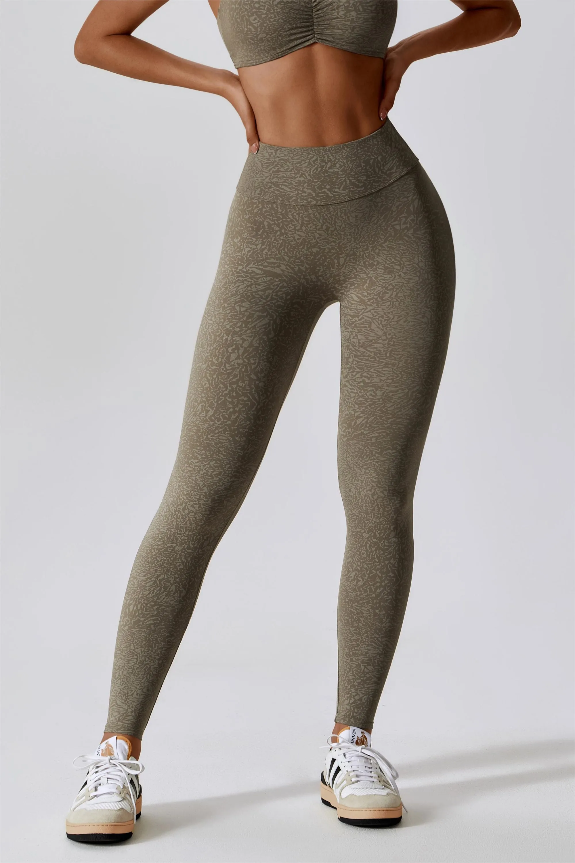 Patterned High-Rise Scrunch Leggings