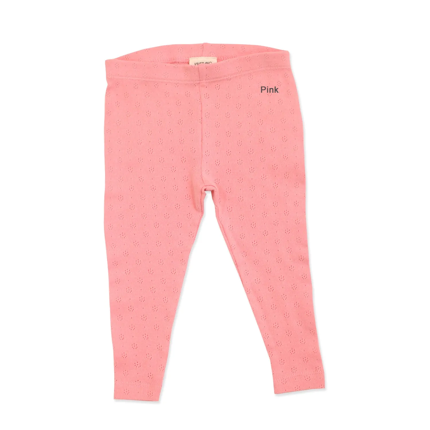 Pointelle Stretch Knit Baby Leggings Pants (Organic Cotton) - 7 Colors