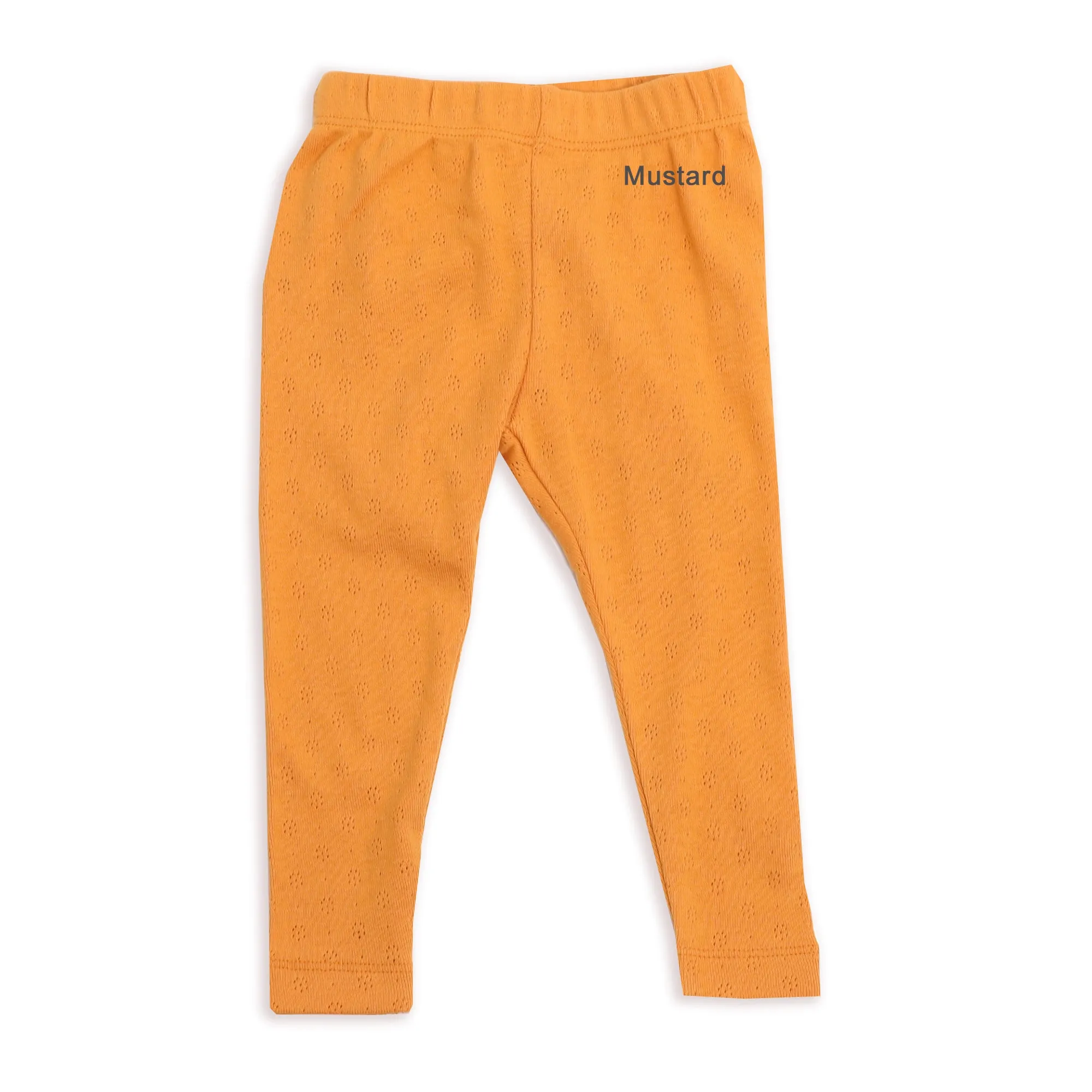 Pointelle Stretch Knit Baby Leggings Pants (Organic Cotton) - 7 Colors