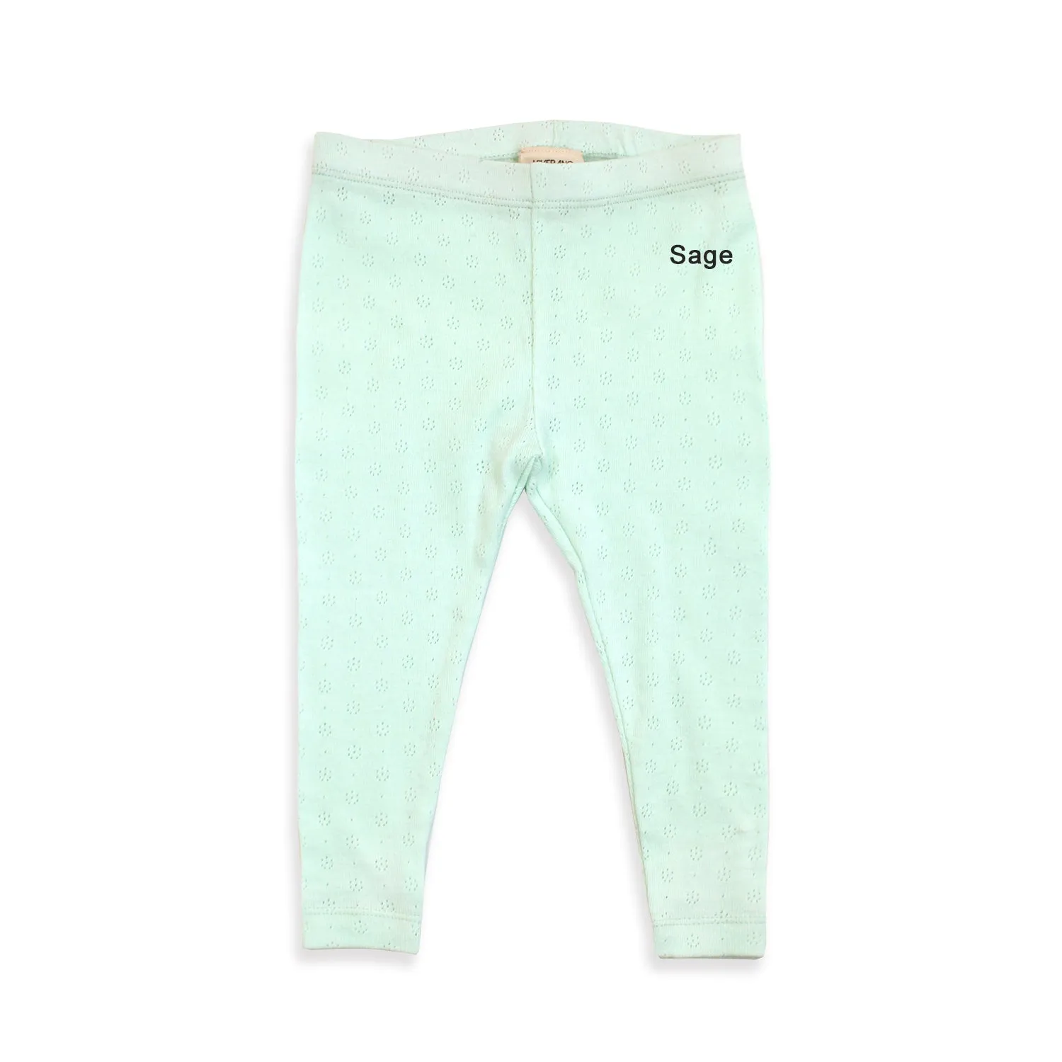 Pointelle Stretch Knit Baby Leggings Pants (Organic Cotton) - 7 Colors