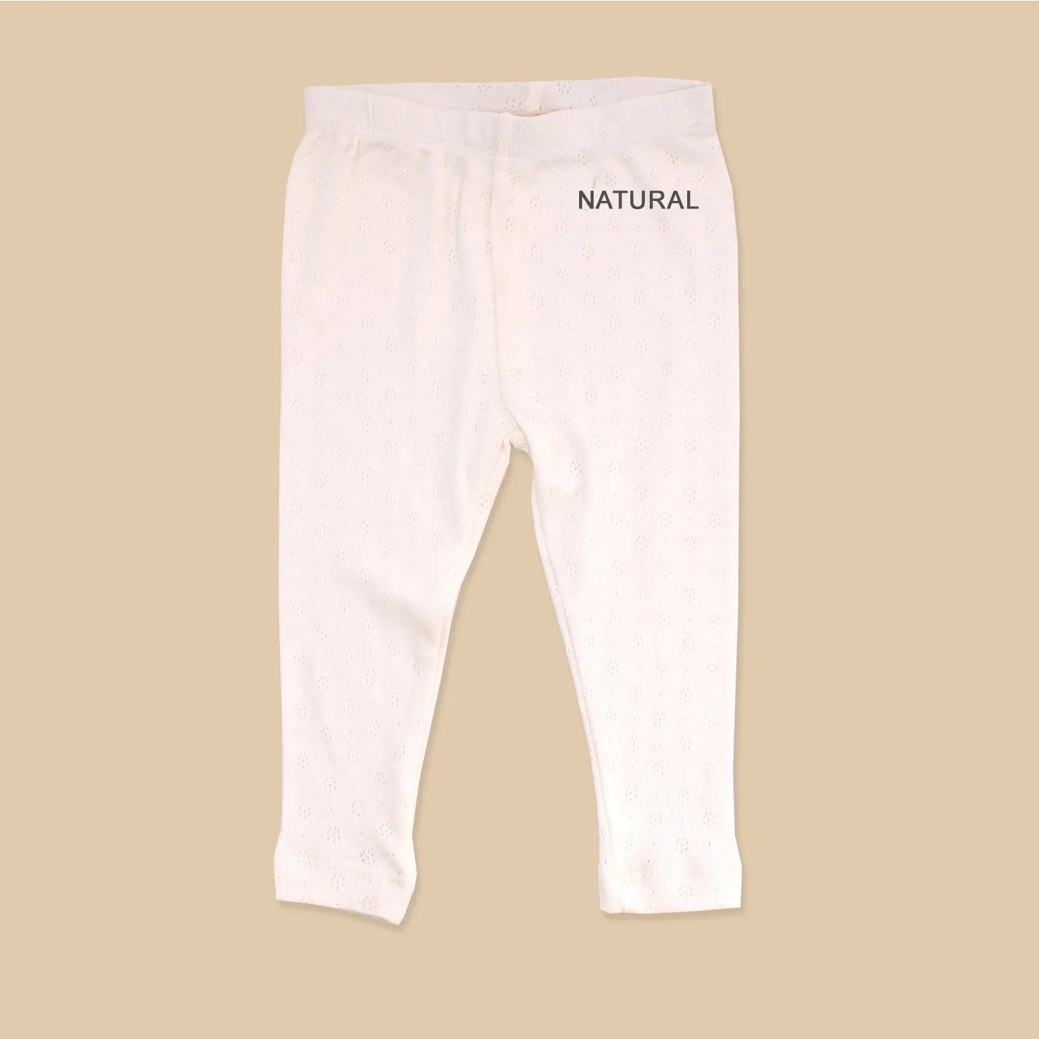 Pointelle Stretch Knit Baby Leggings Pants (Organic Cotton) - 7 Colors