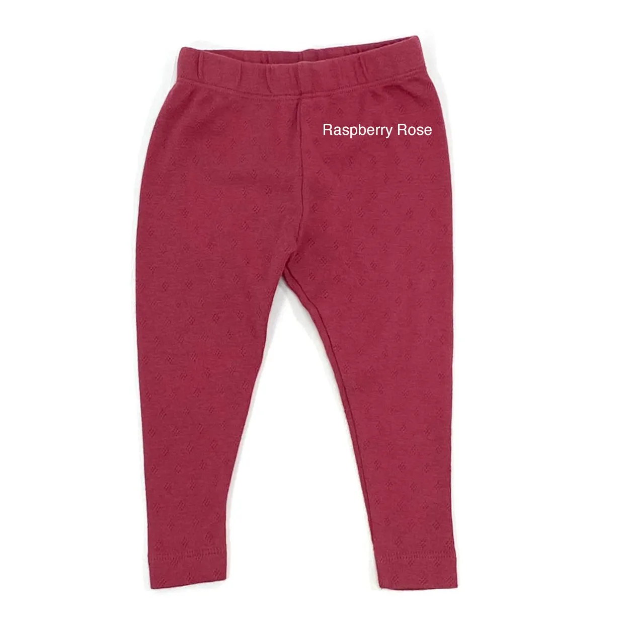 Pointelle Stretch Knit Baby Leggings Pants (Organic Cotton) - 7 Colors