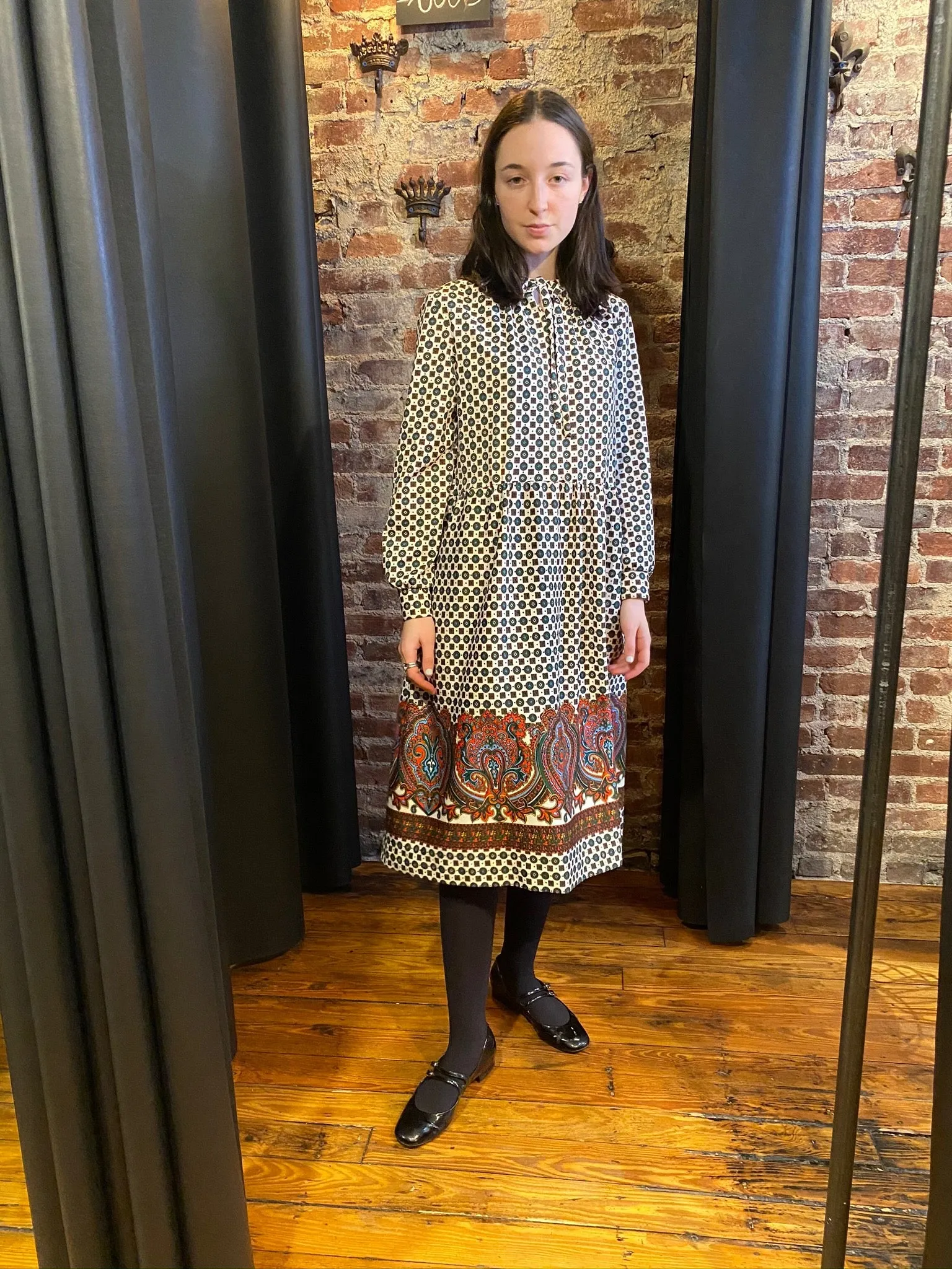 Polyester paisley dress
